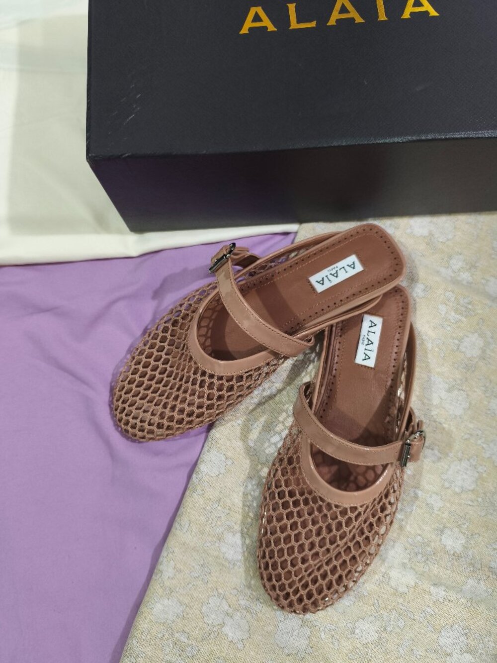Alaïa Mesh Mary Jane Mule Flats